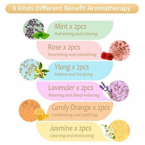 Shower Steamers Aromatherapy - Variety Pack of 12 Shower Bombs w/ Essential Oil - Picture 4 of 9